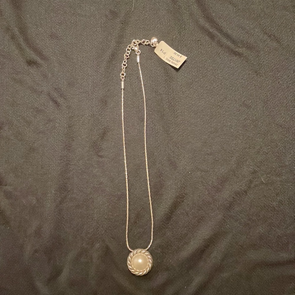 Brighton Pearl Magic necklace-1 side pearl/1 side pave crystals-New w/ tags